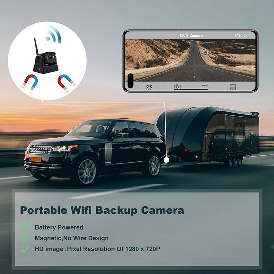 WiFi kamera za vožnju unatrag HD 720P s magnetom za mobilnu aplikaciju