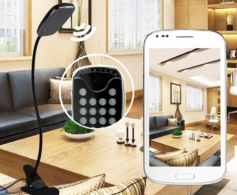 LED stolna lampa sa skrivenom kamerom, WiFi