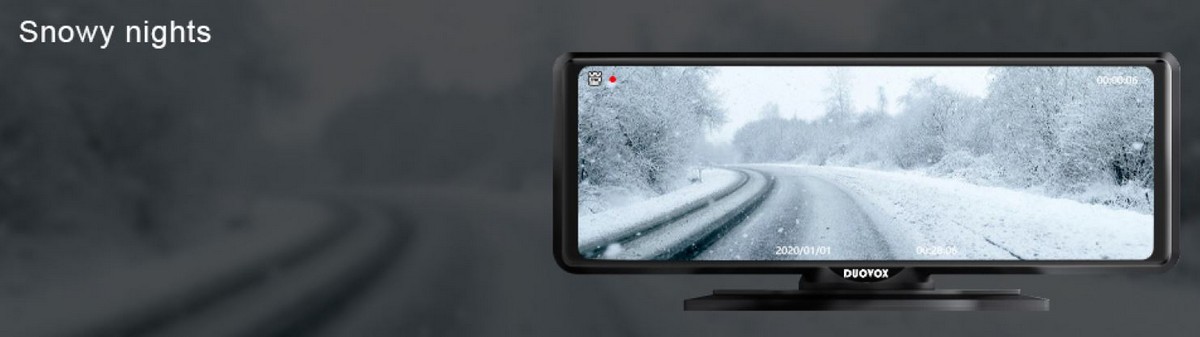 duovox v9 najbolja kamera za auto - snježne padavine